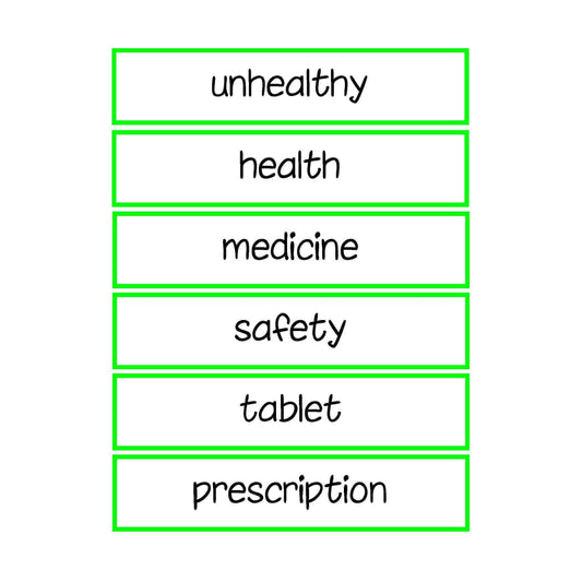 Health and Growth Vocabulary:Primary Classroom Resources