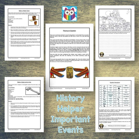 History Helper - Ancient Egypt - Important Events:Primary Classroom Resources