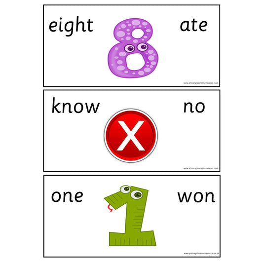 Homophones Activity Display:Primary Classroom Resources