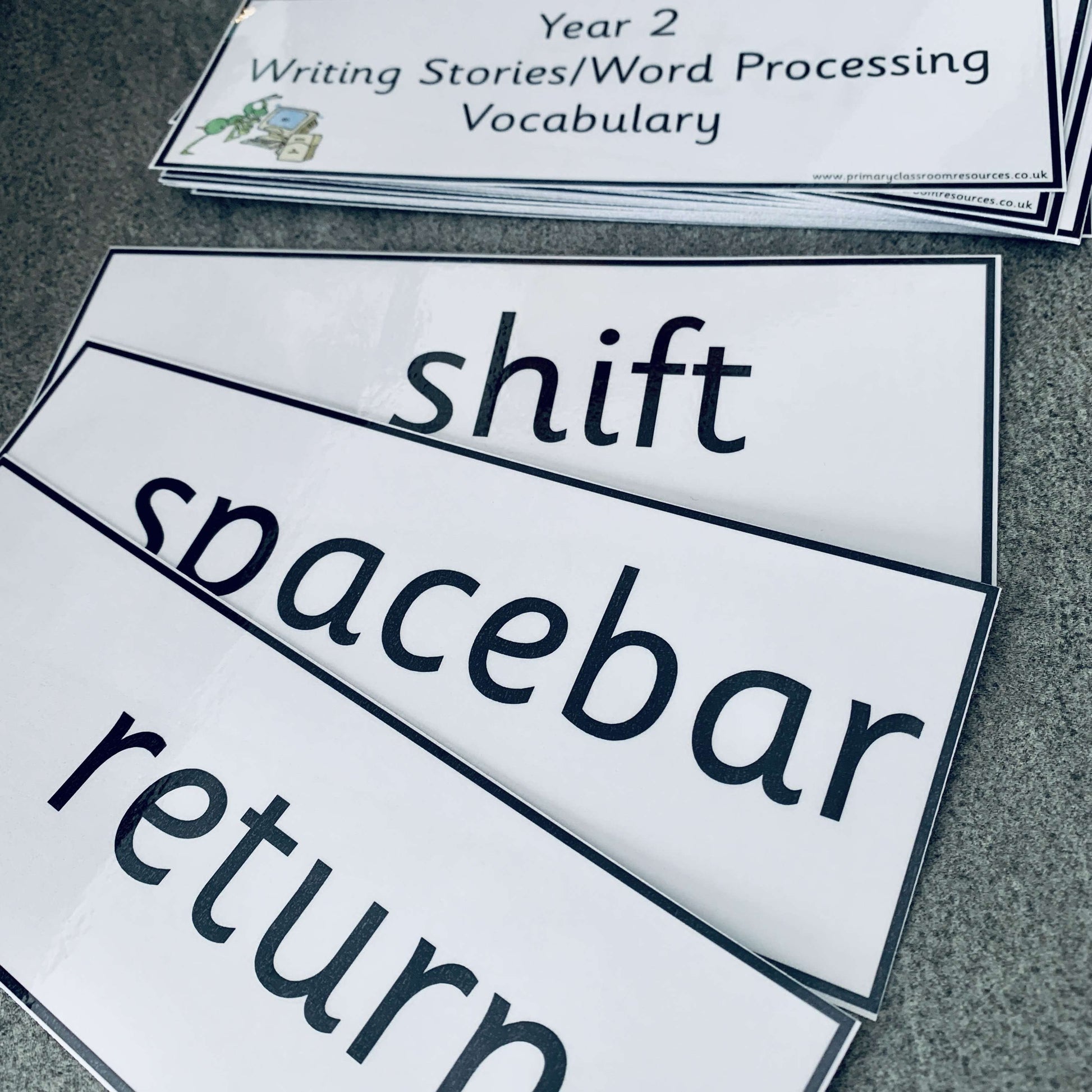 ICT Vocabulary - Year 2 Unit 2a - Writing Stories/Word Processing:Primary Classroom Resources