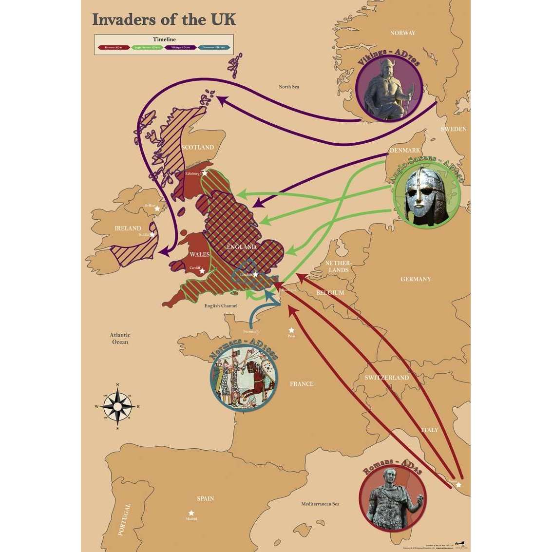 Invaders of the UK Map:Primary Classroom Resources