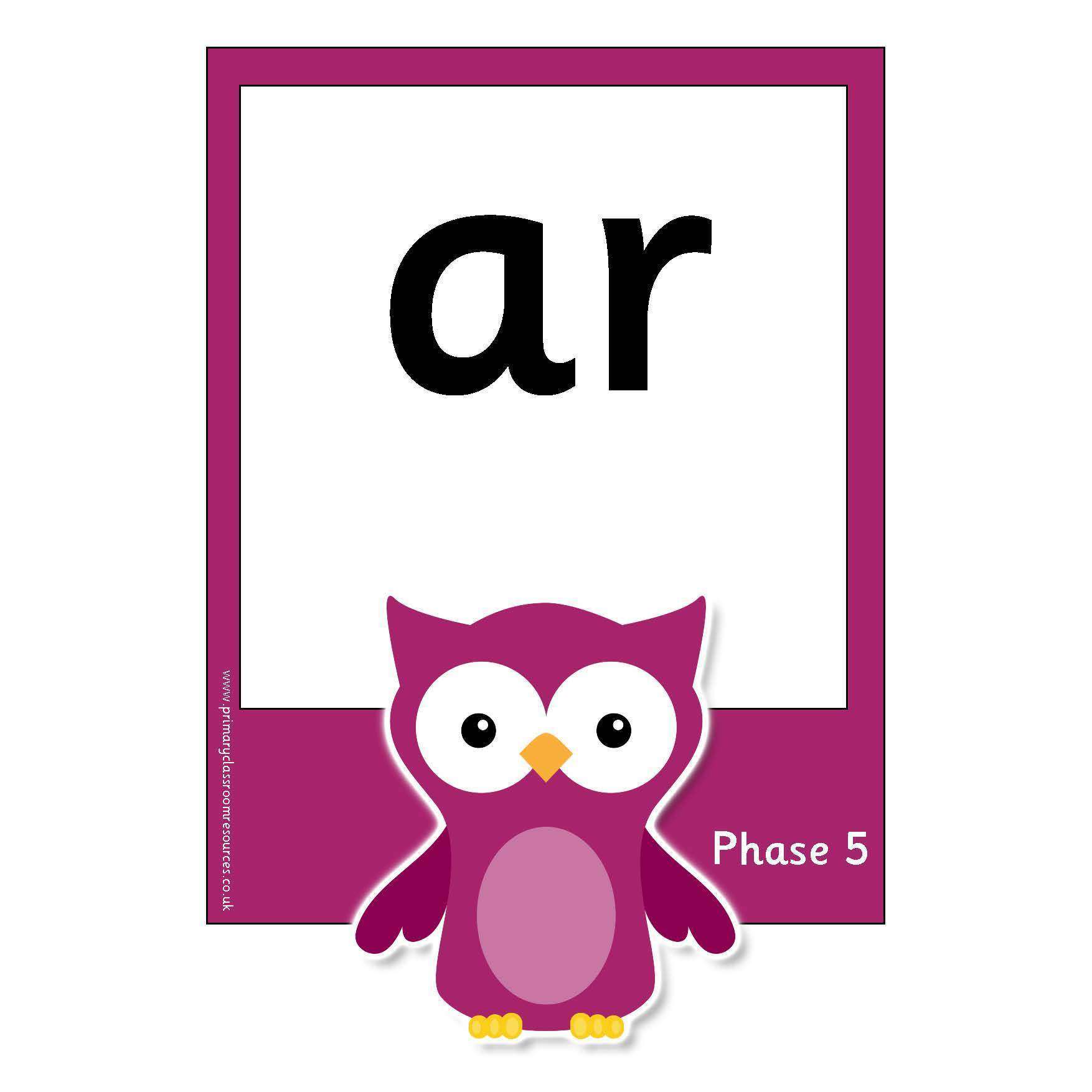Large Owl Phase 5 Letters and Sounds Flashcards:Primary Classroom Resources