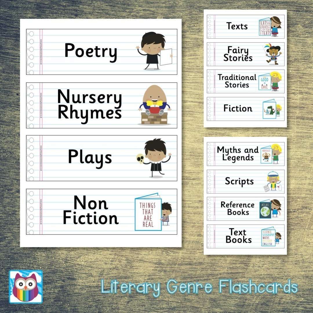 Literary Genres Flashcards:Primary Classroom Resources