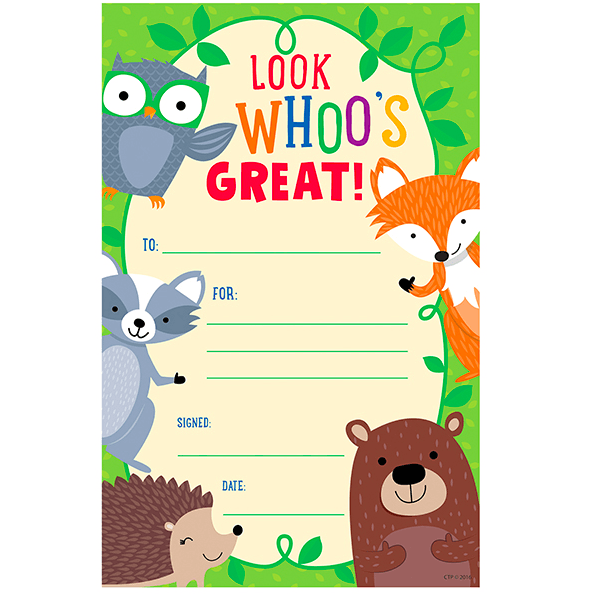 Look Whoo's Great Classroom Award Certificate:Primary Classroom Resources