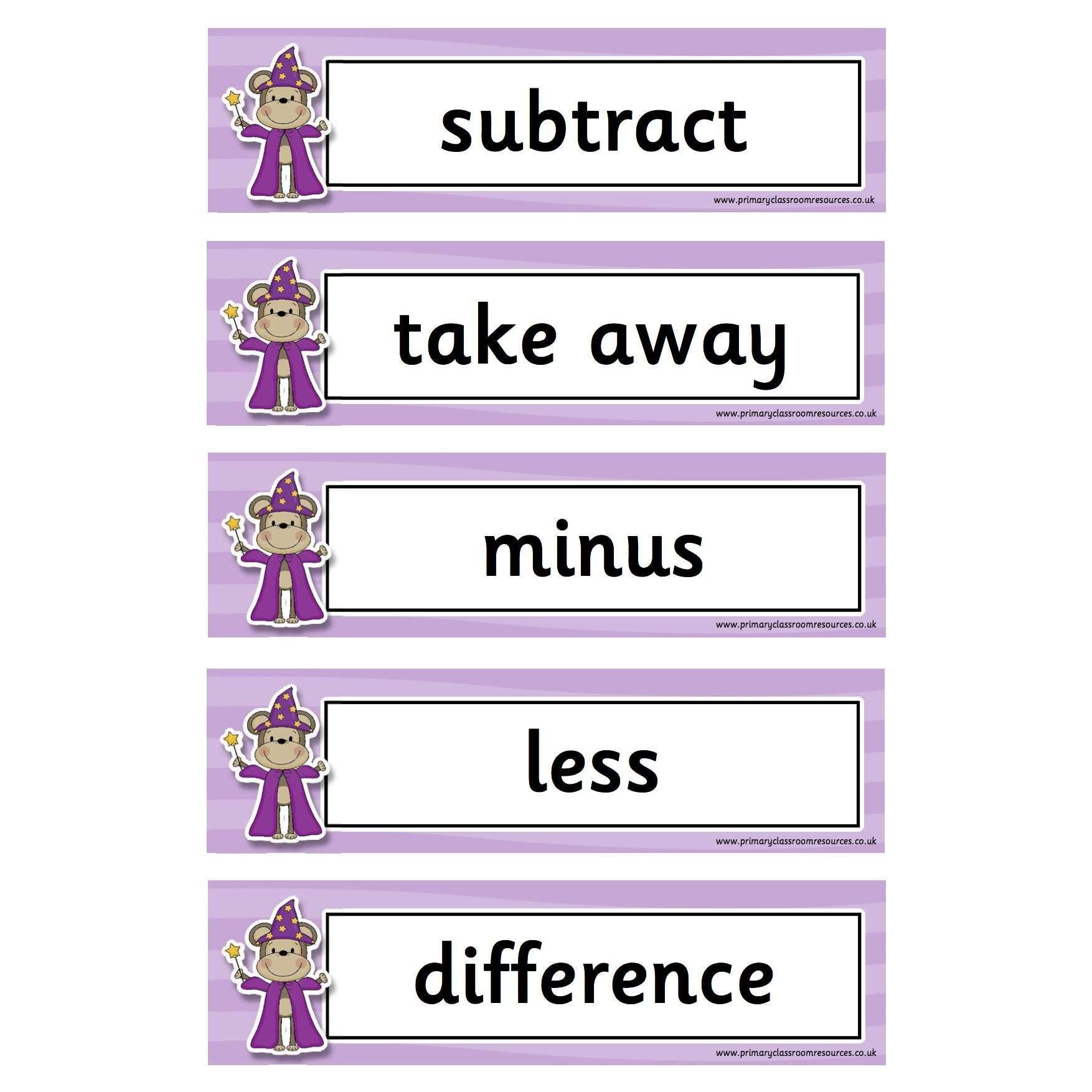 Magical Monkeys Maths Vocabulary Flashcards:Primary Classroom Resources