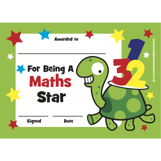 Maths Star Certificate:Primary Classroom Resources