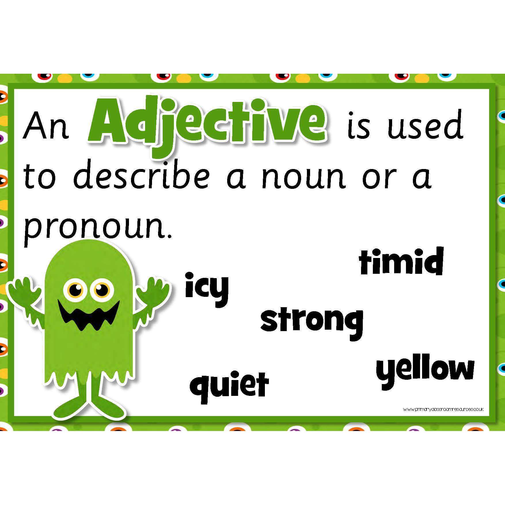 Monster Parts of Speech Posters:Primary Classroom Resources