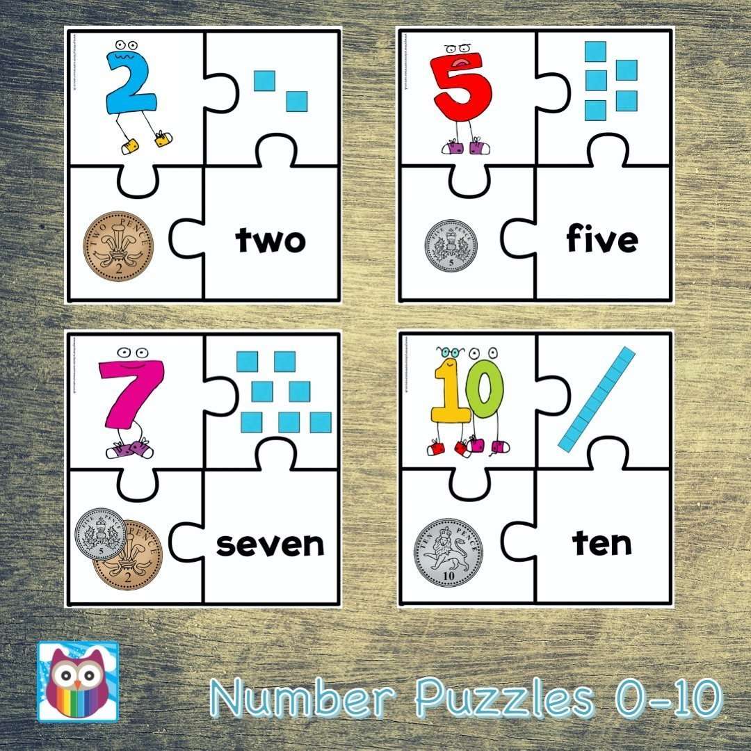 Number Puzzles 0 to 10:Primary Classroom Resources