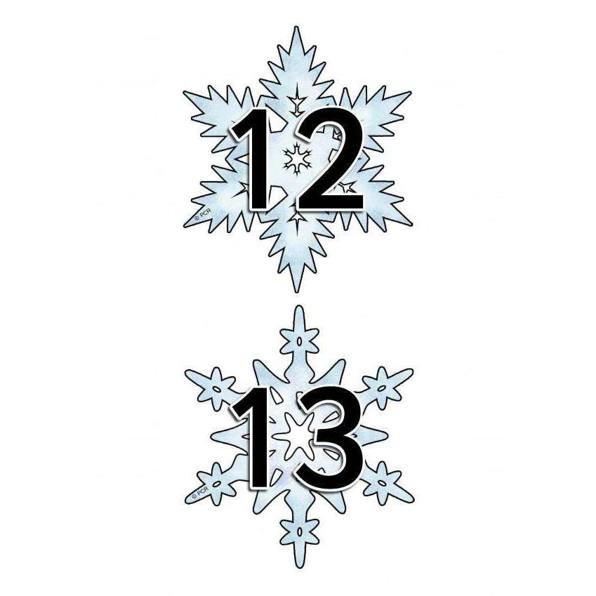 Numbers on Snowflakes 0 to 20:Primary Classroom Resources