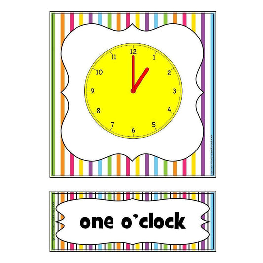 O'Clock Posters and Flashcards:Primary Classroom Resources