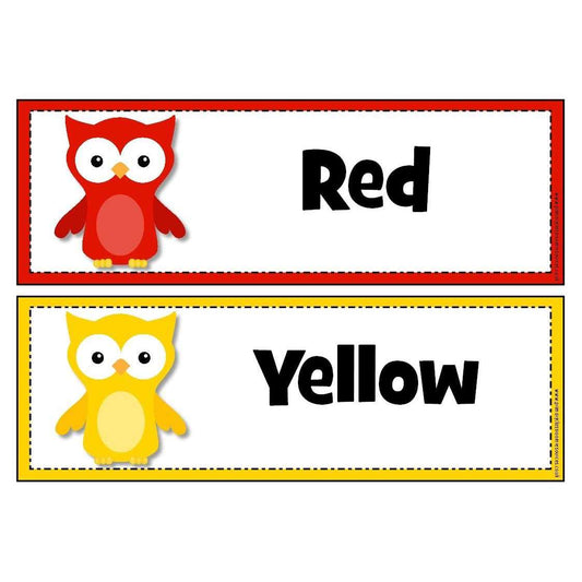 Owl Colours Headers:Primary Classroom Resources