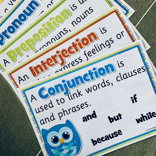 Owl Parts of Speech Posters:Primary Classroom Resources
