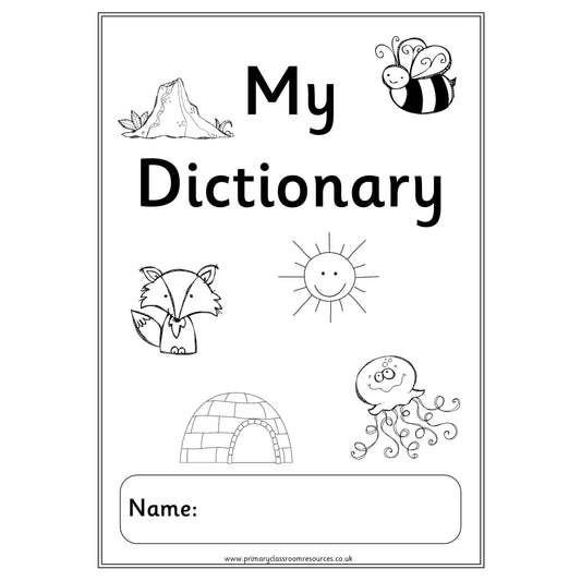 My Dictionary (Black and White):Primary Classroom Resources