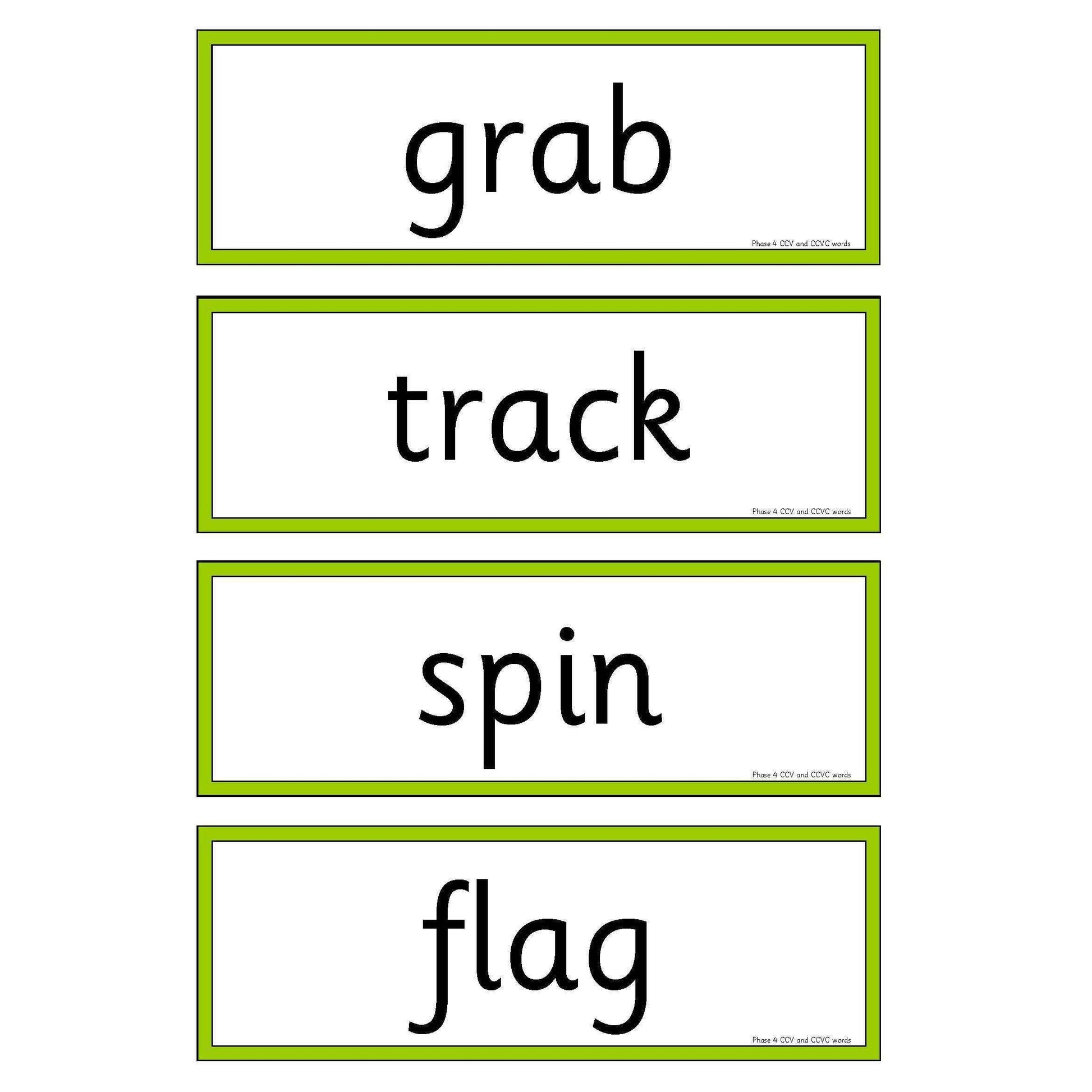 Phase 4 CCV and CCVC Words:Primary Classroom Resources