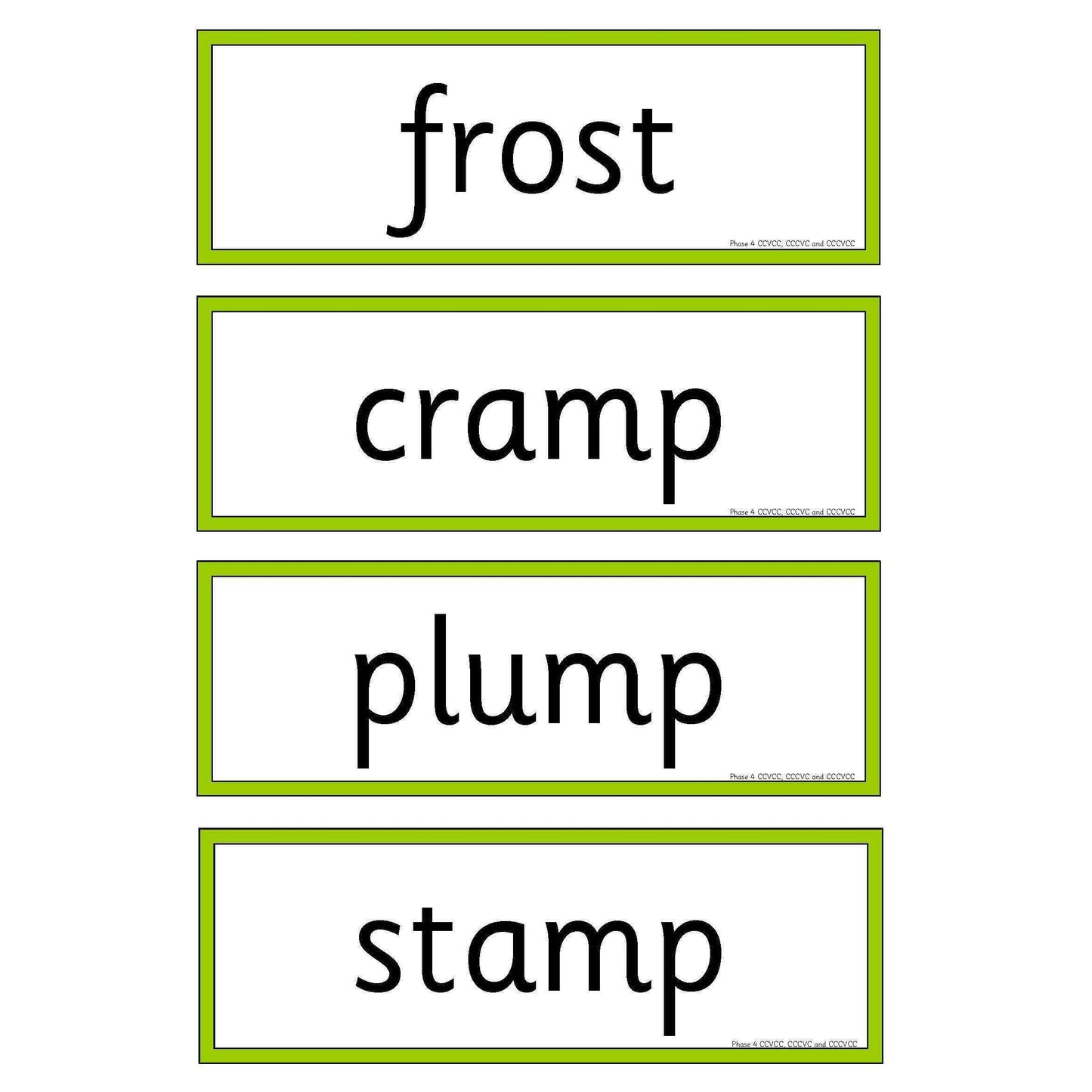 Phase 4 CCVCC CCCVC CCCVCC Words:Primary Classroom Resources
