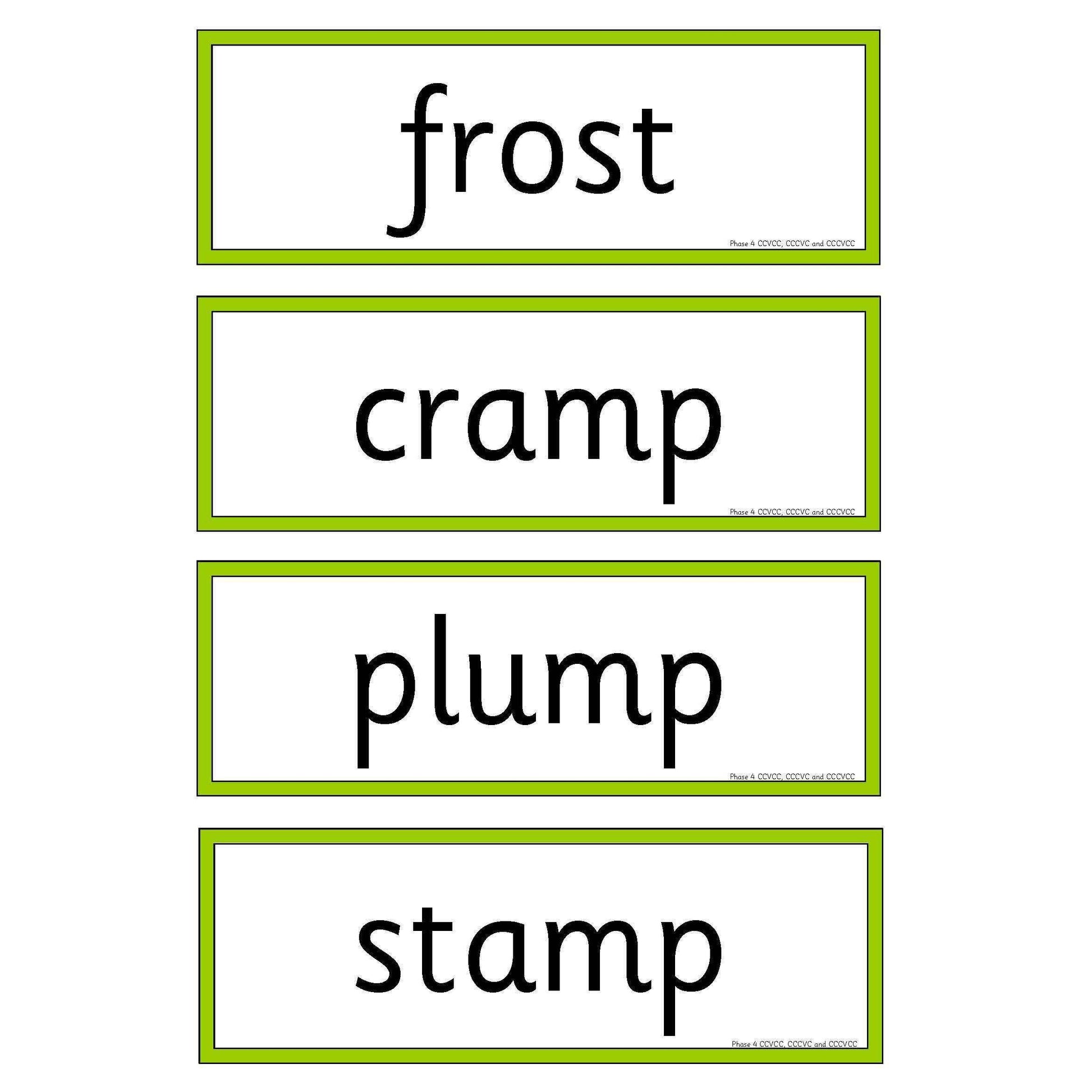 Phase 4 CCVCC CCCVC CCCVCC Words:Primary Classroom Resources
