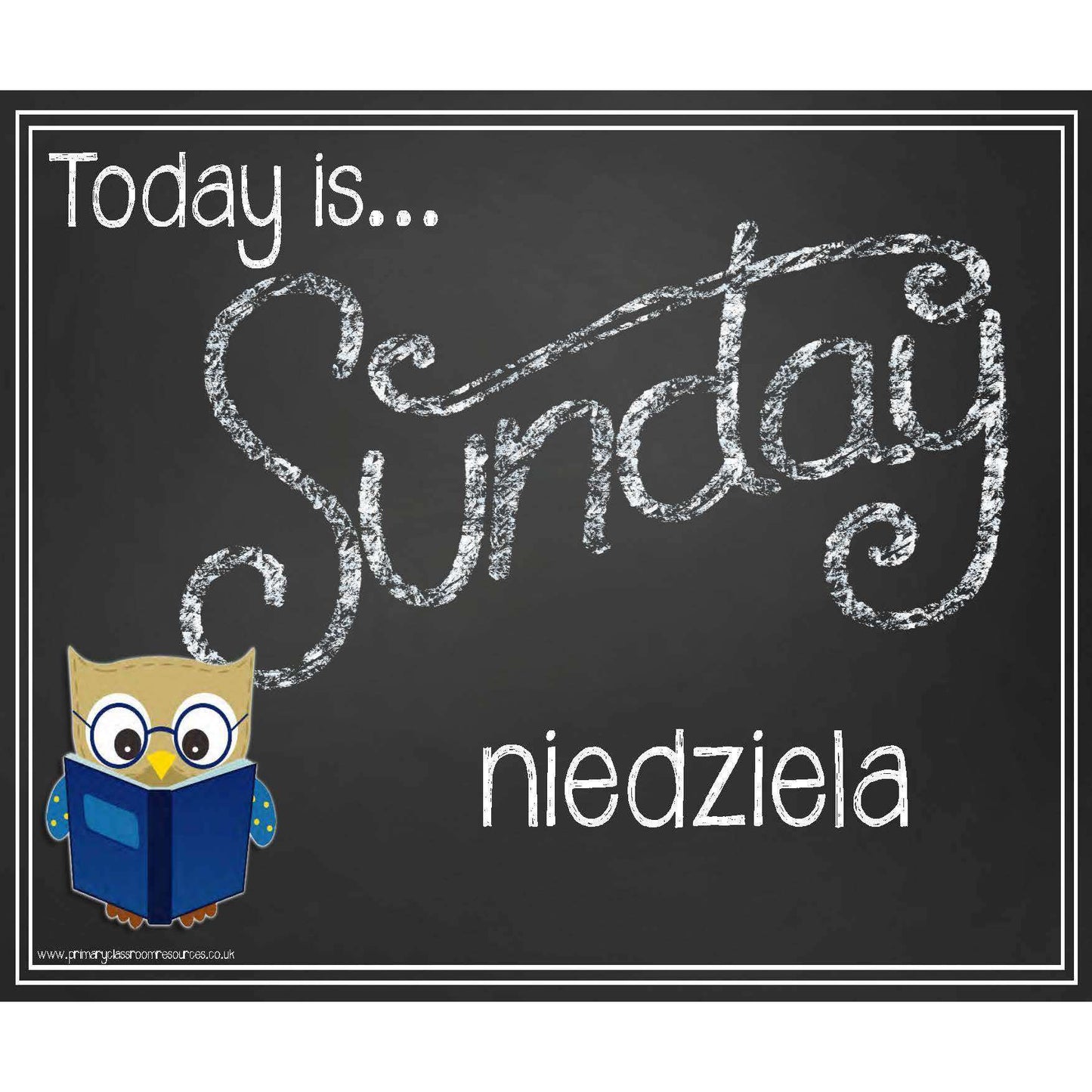 Polish - English Days of the Week Blackboard Style Headers:Primary Classroom Resources