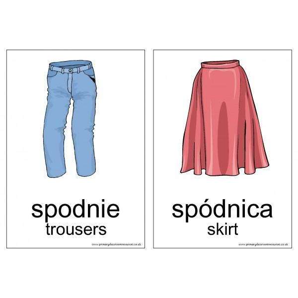 Polish Vocabulary Cards - Clothes:Primary Classroom Resources