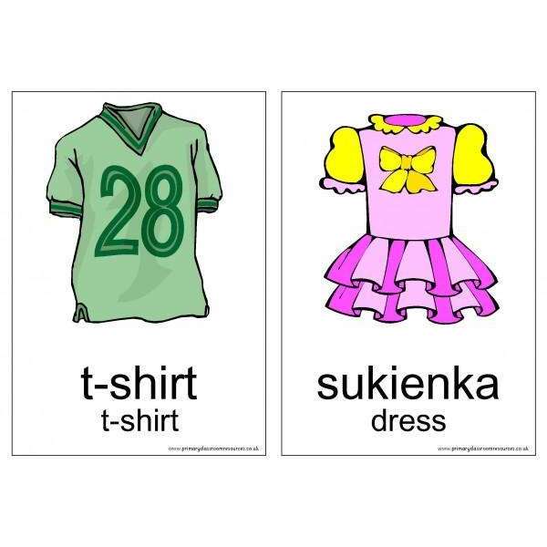 Polish Vocabulary Cards - Clothes:Primary Classroom Resources