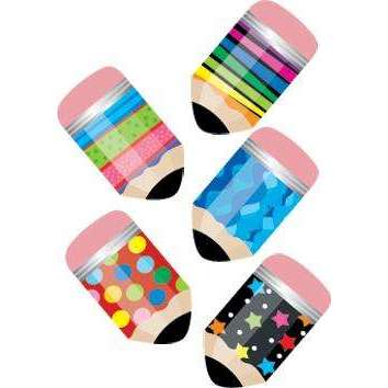 Poppin Patterns Pencils Hot Spots Chart Seal Stickers:Primary Classroom Resources