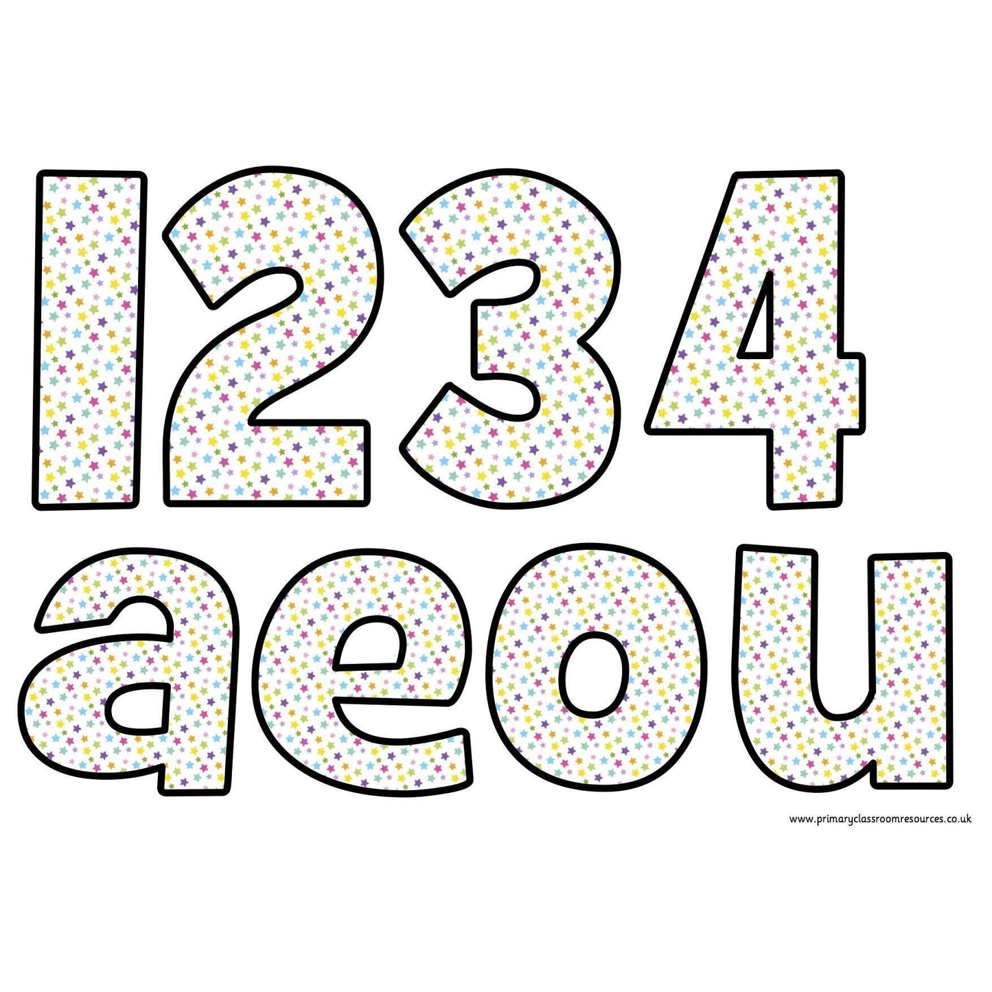 Print Your Own Mini Multi Stars Display Lettering Pack:Primary Classroom Resources
