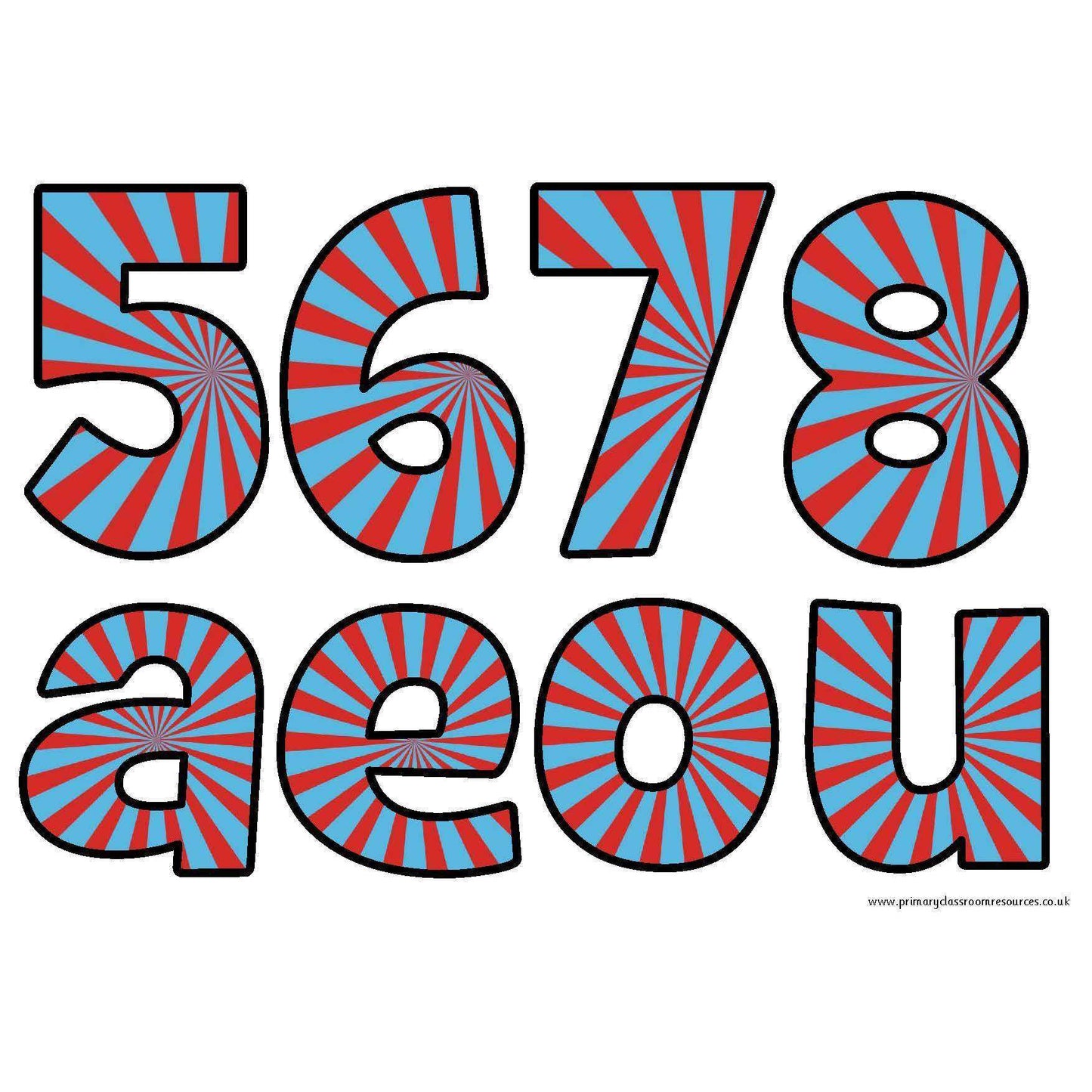 Print Your Own Red and Blue Burst Display Lettering Pack:Primary Classroom Resources