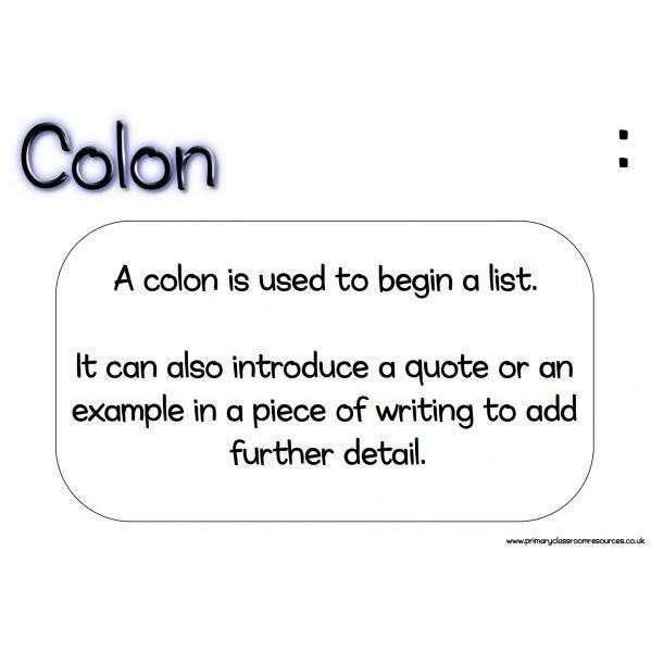 Punctuation Explanations:Primary Classroom Resources