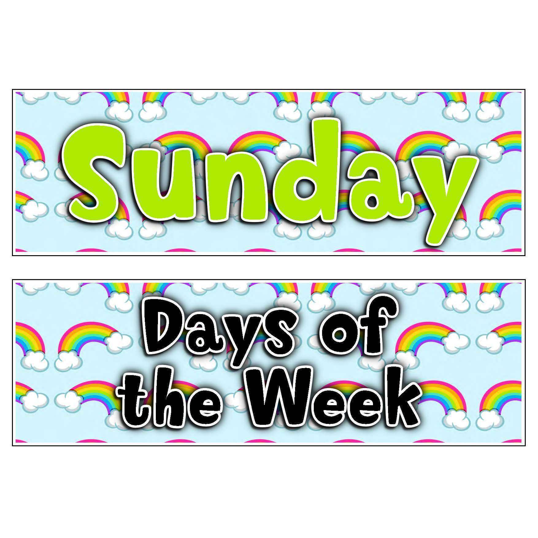 Rainbow and Clouds Days and Months:Primary Classroom Resources