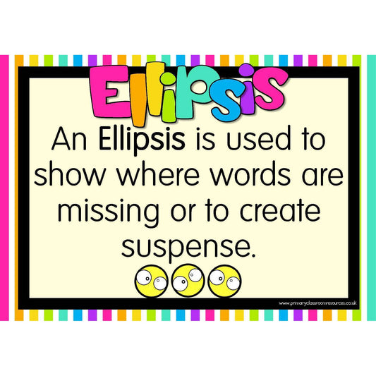 Rainbow Punctuation Posters:Primary Classroom Resources