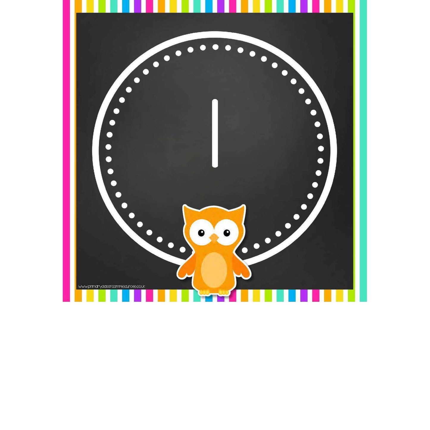 Rainbow Stripe Owl 0-20 Number Frieze Cards:Primary Classroom Resources