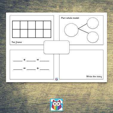 Represent a number in different ways - Up to 10 - addition only:Primary Classroom Resources