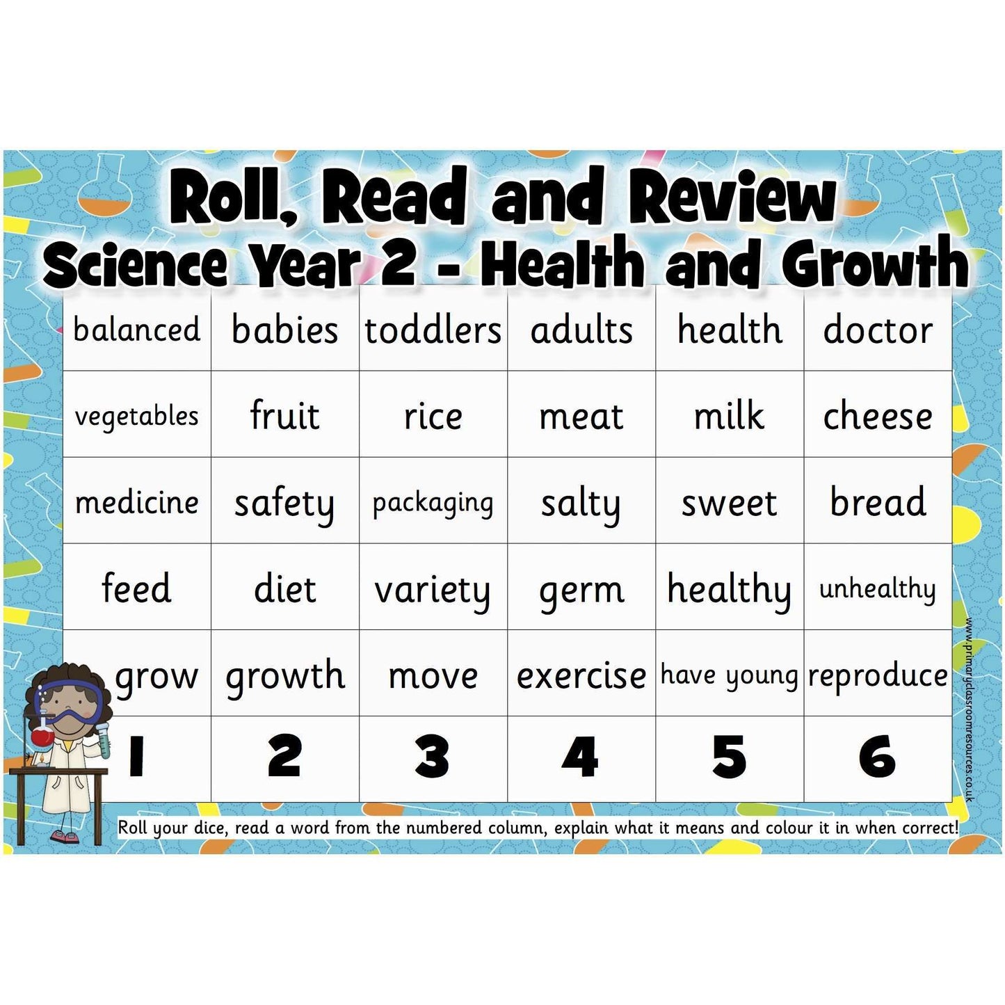 Roll, Read and Review - Science Year 2:Primary Classroom Resources