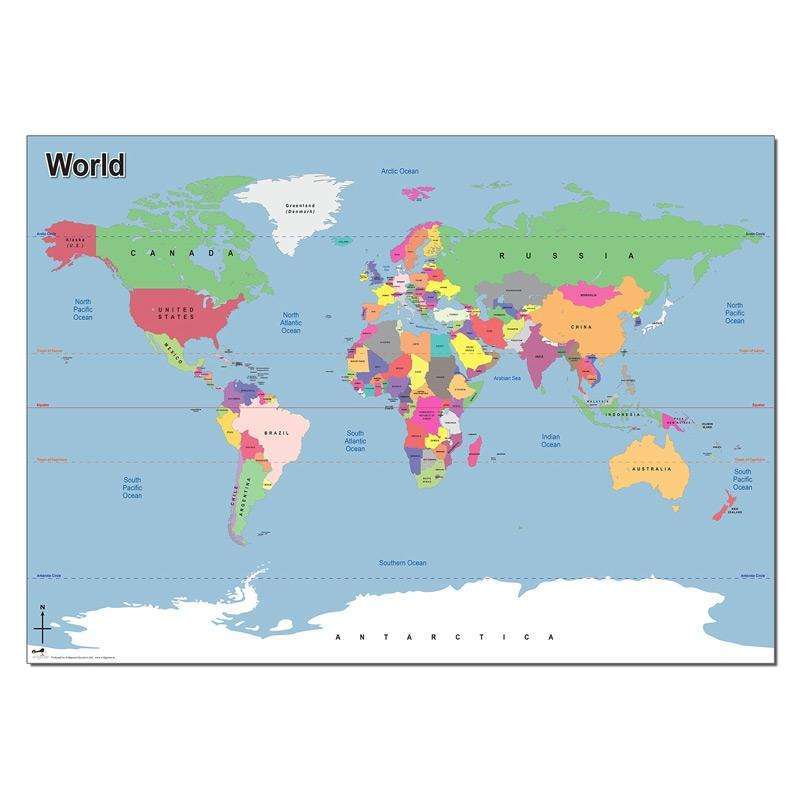 Simple World Map WG3605:Primary Classroom Resources
