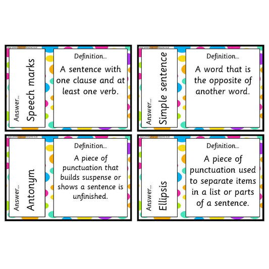 SPaG Loop Cards - Set 1:Primary Classroom Resources