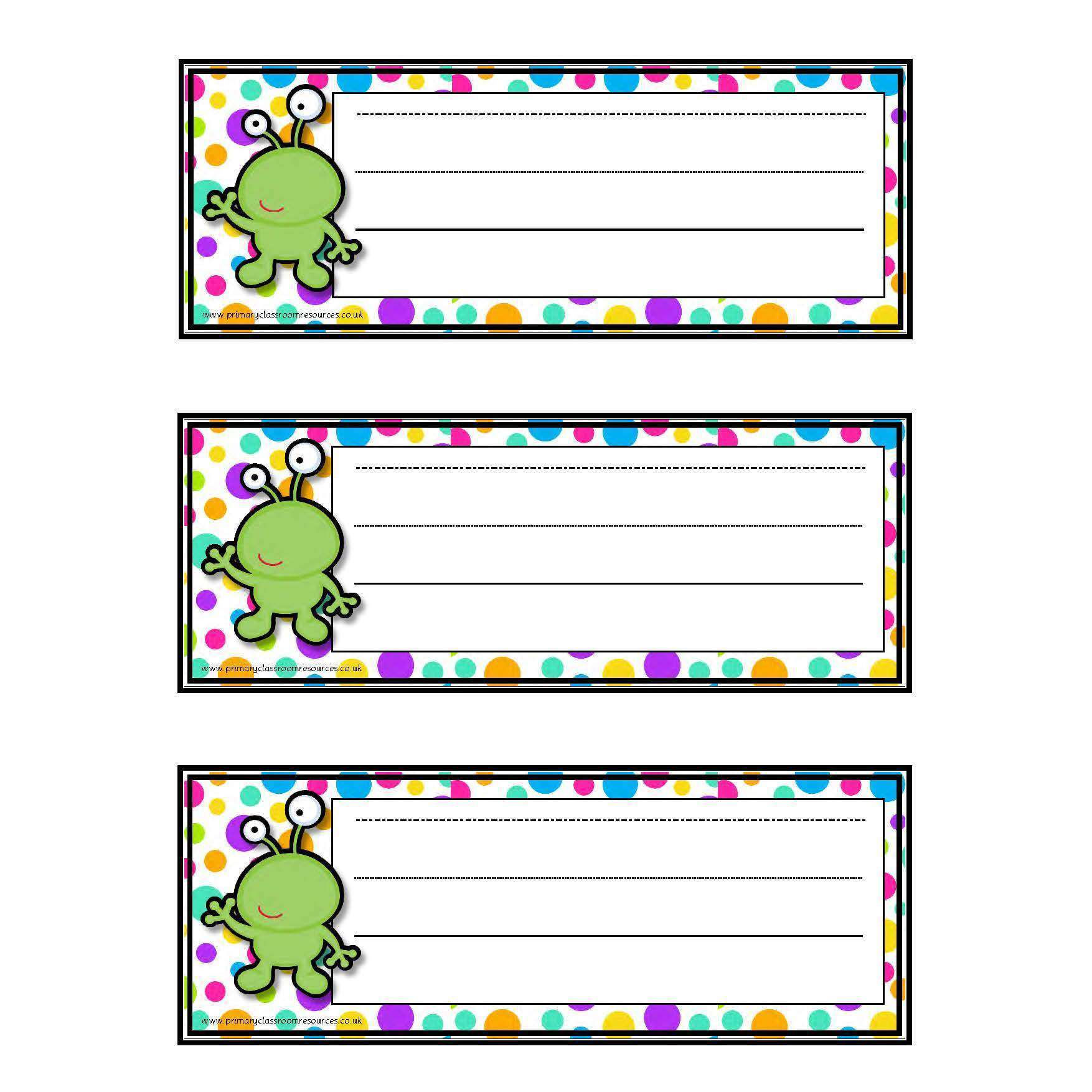 Spotty Alien Desk Topper Blank Tray Labels – Primary Classroom Resources