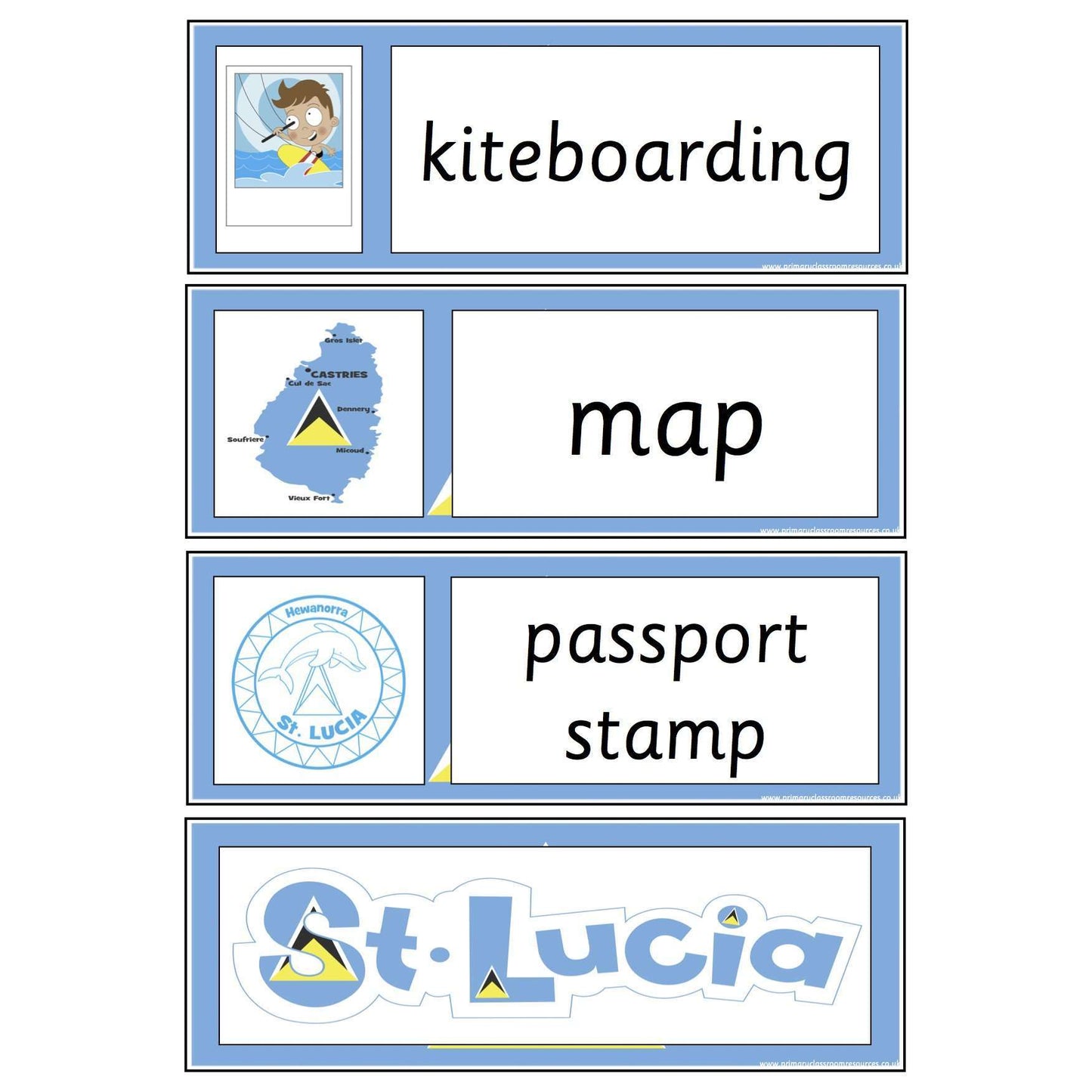 St Lucia Flashcards:Primary Classroom Resources