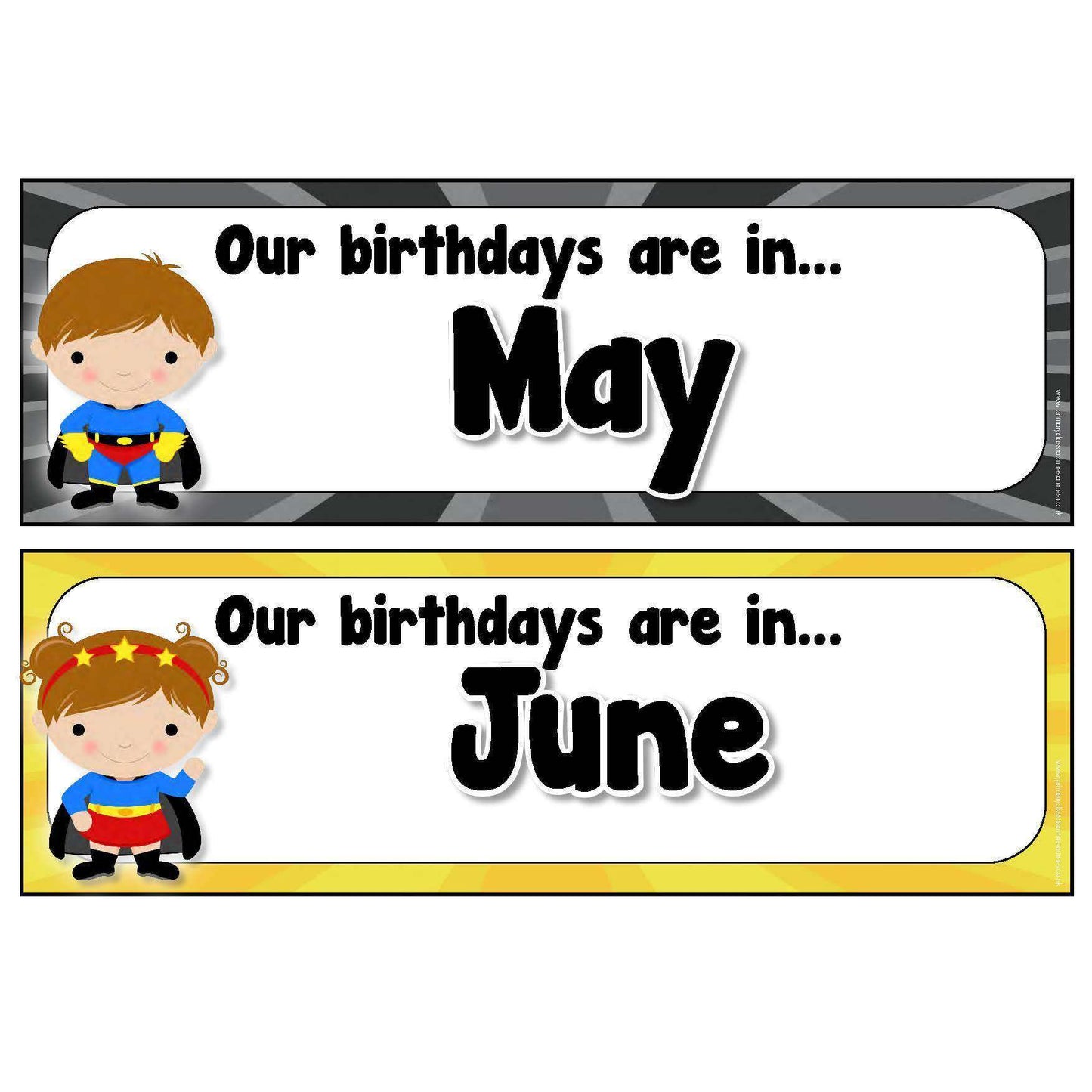 Superhero Birthday Display Pack:Primary Classroom Resources