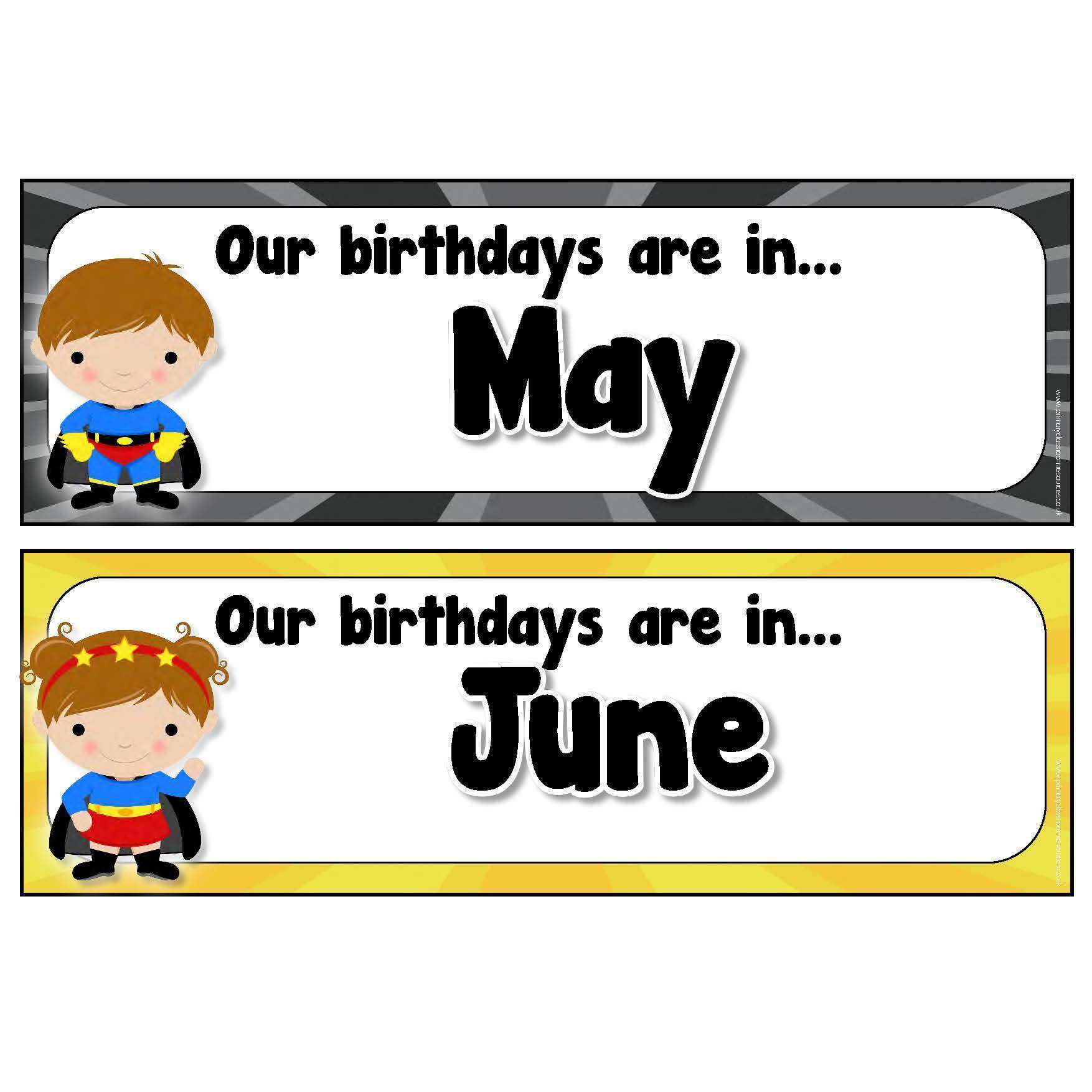 Superhero Birthday Display Pack:Primary Classroom Resources