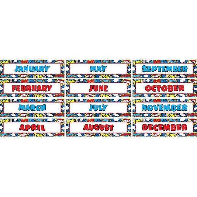 Superhero Monthly Mini Display Set:Primary Classroom Resources
