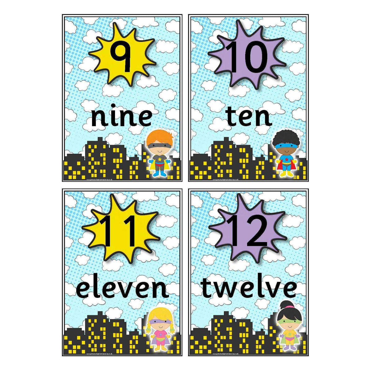 Superhero Number Cards 1-100 – Primary Classroom Resources