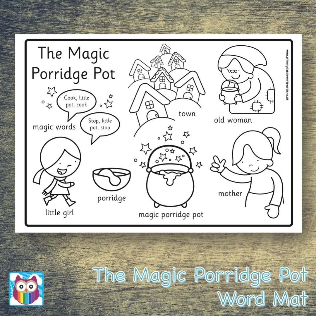 The Magic Porridge Pot Word Mat:Primary Classroom Resources