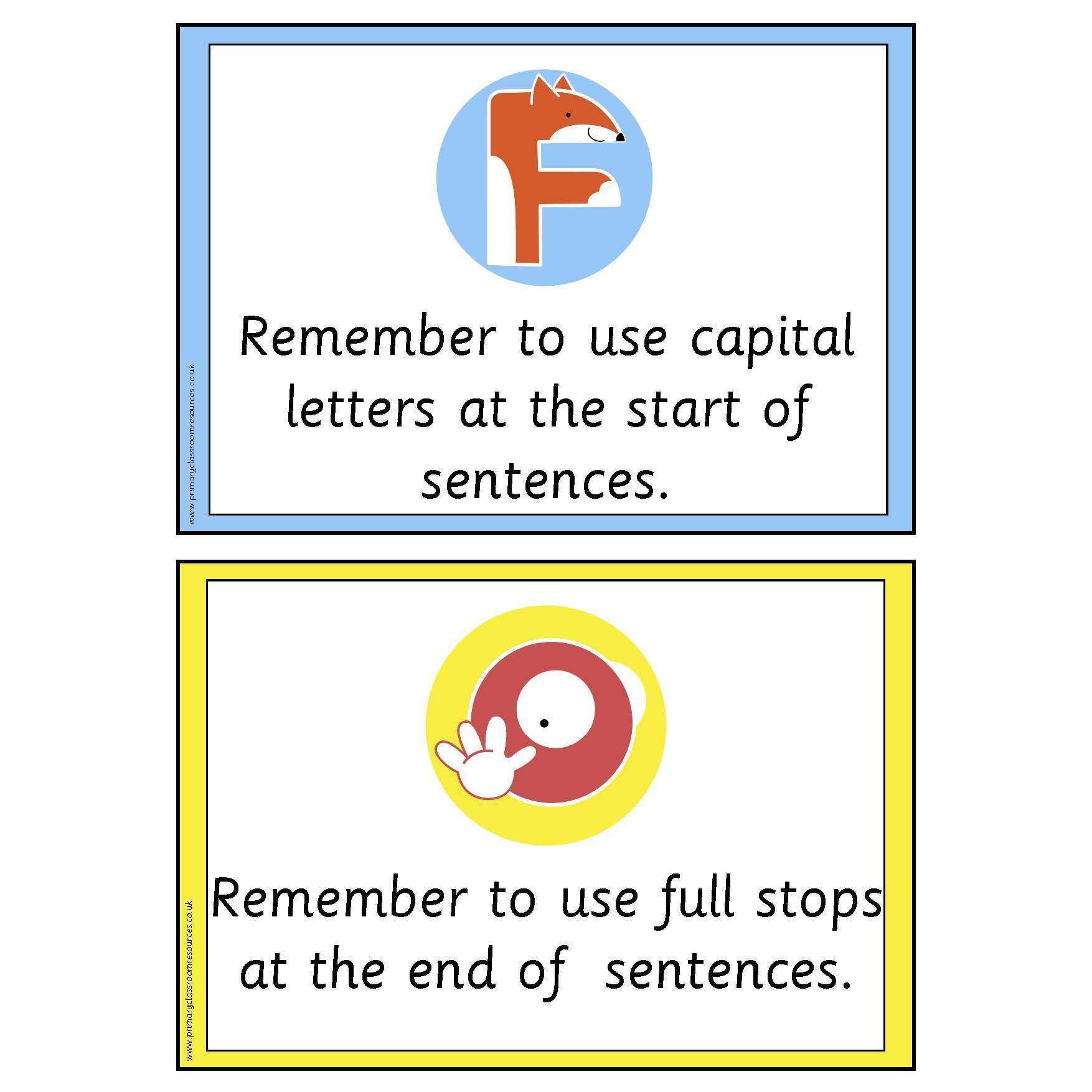 Things to Remember Cards:Primary Classroom Resources