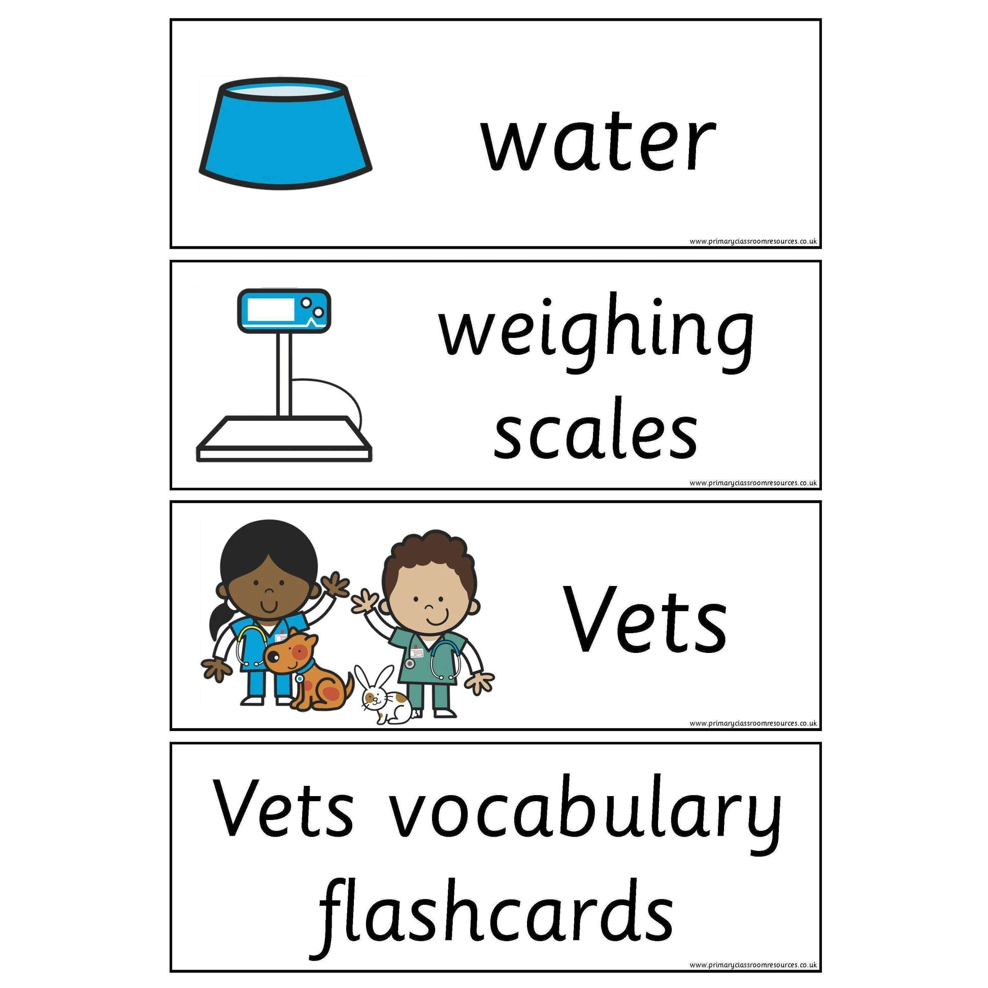 Vet Vocabulary Flashcards:Primary Classroom Resources