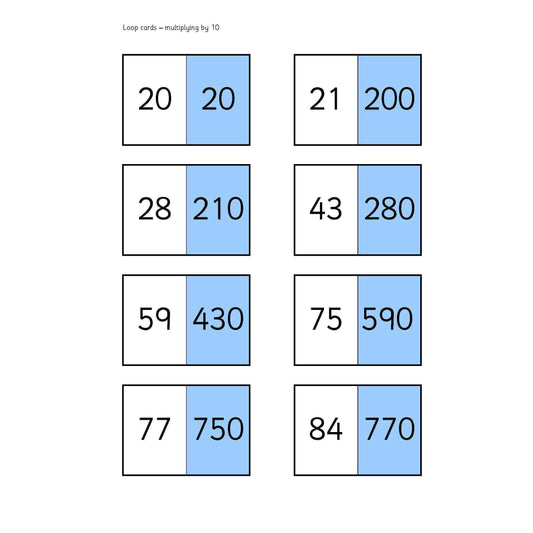 x 10 Loop Cards:Primary Classroom Resources