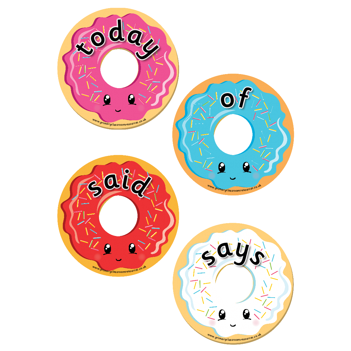 Year 1 Common Exception Words Donuts:Primary Classroom Resources
