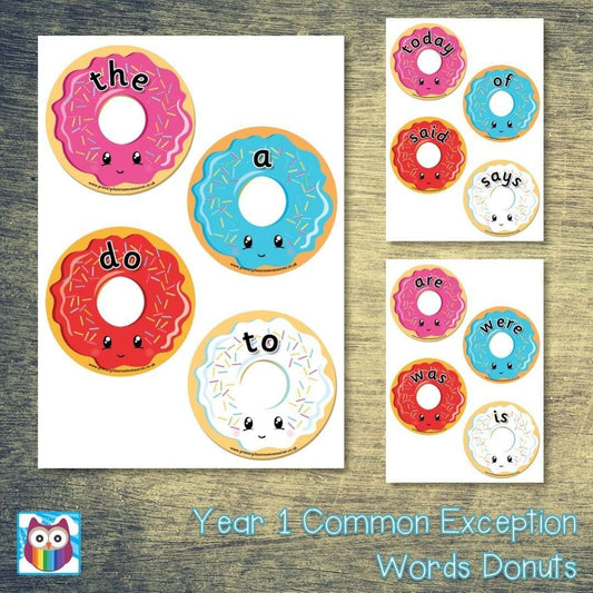 Year 1 Common Exception Words Donuts:Primary Classroom Resources