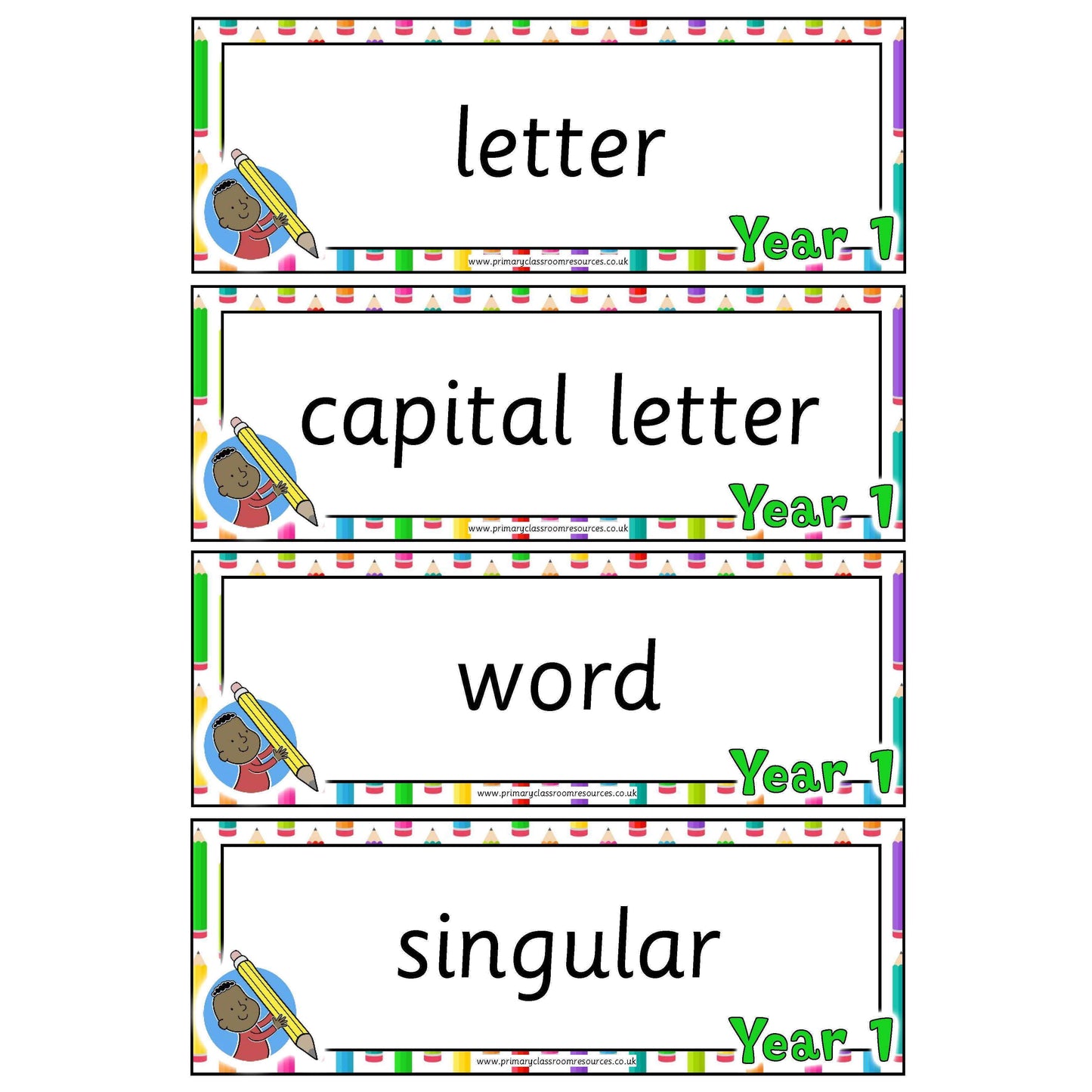 Year 1 English Terminology Cards:Primary Classroom Resources