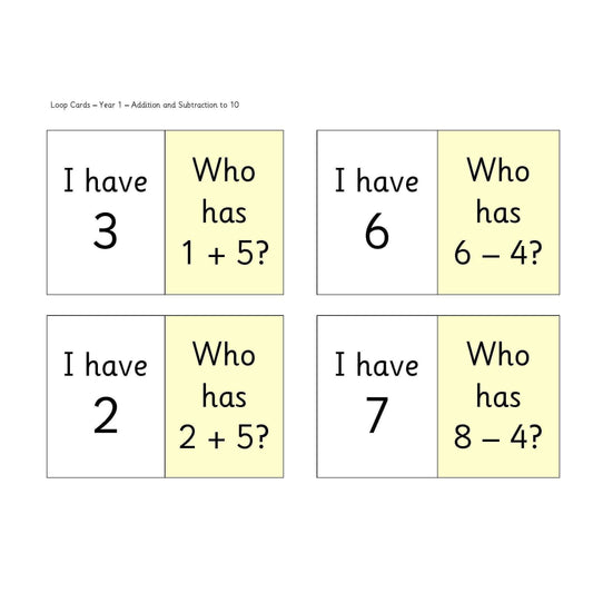 Year 1 Loop Cards:Primary Classroom Resources