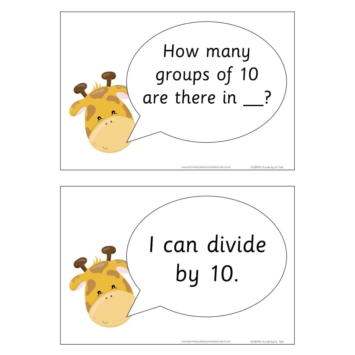 Year 2 - Spring Block 1 - Multiplication & Division - Divide by 10 - Question & Talk Pack:Primary Classroom Resources