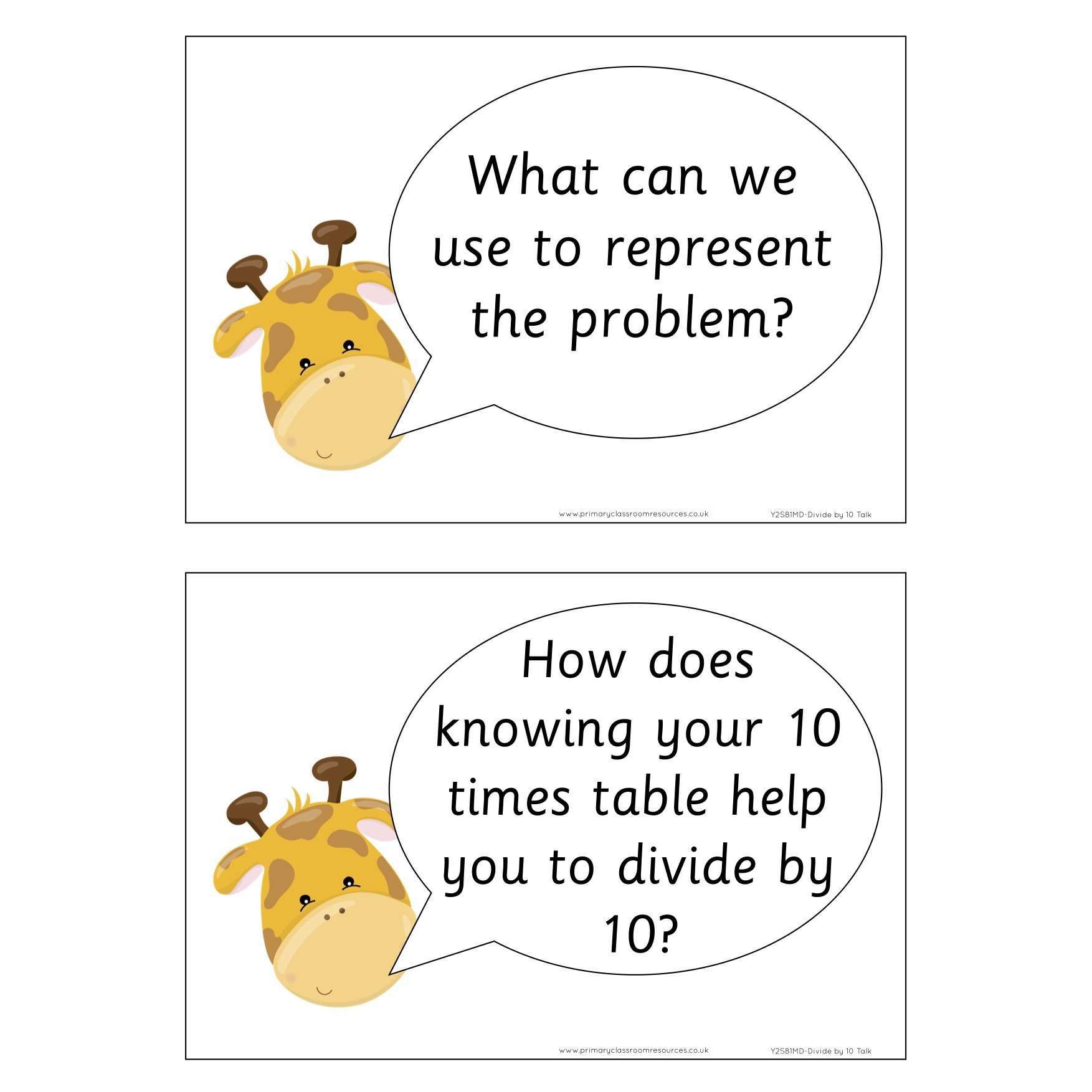 Year 2 - Spring Block 1 - Multiplication & Division - Divide by 10 - Question & Talk Pack:Primary Classroom Resources